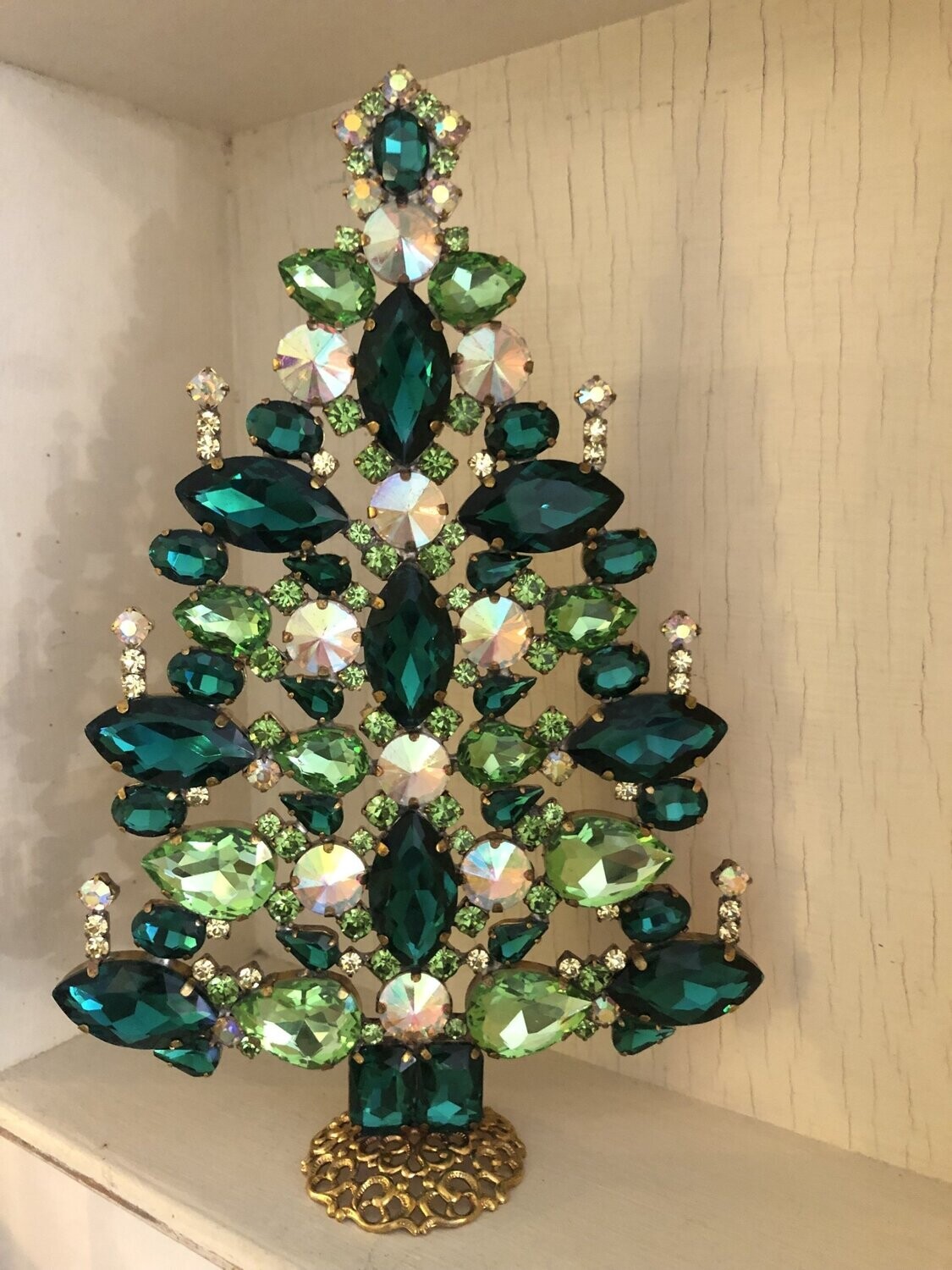 Handmade Glass Larger Christmas Tree Emerald & Green