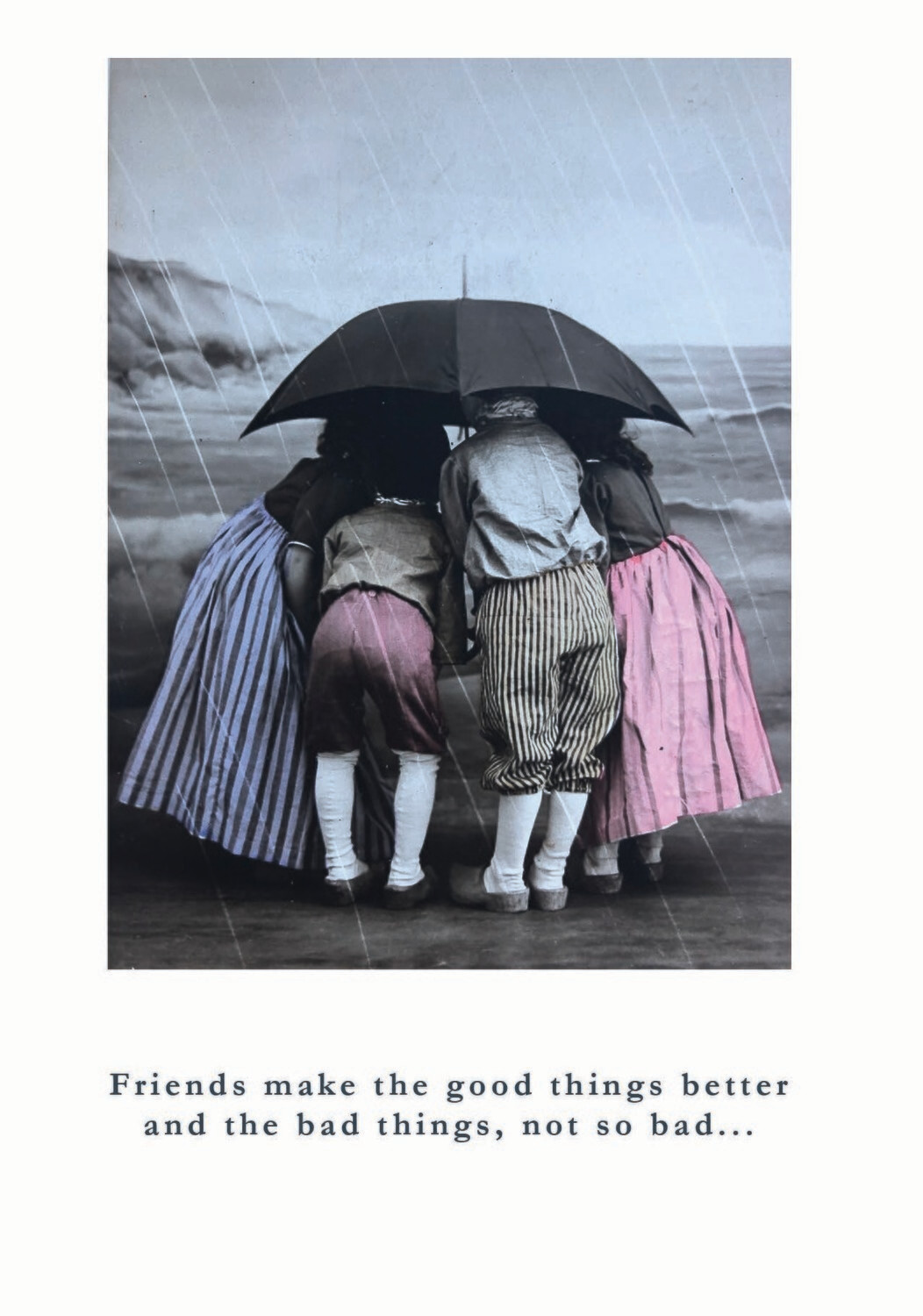 Greeting Card S Friends Under Umbrella