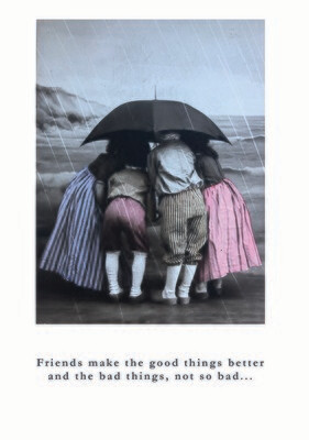 Greeting Card S Friends Under Umbrella