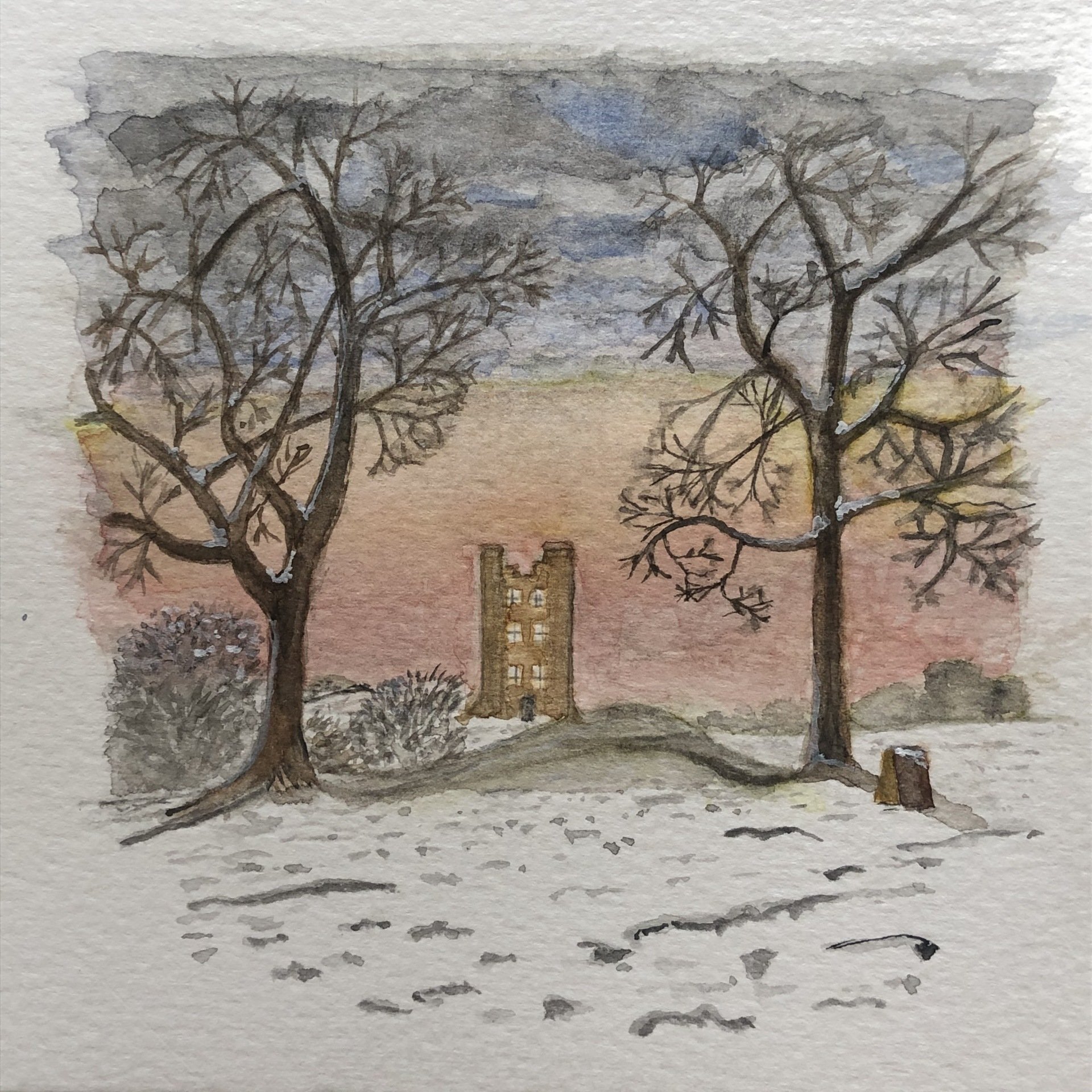 Greeting Card Christmas Broadway Tower