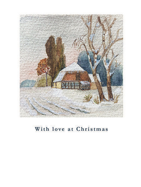 Greeting Card Christmas Winter Barn