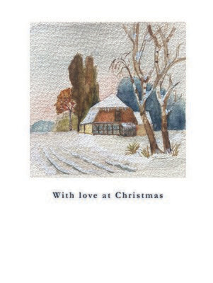 Greeting Card Christmas Winter Barn