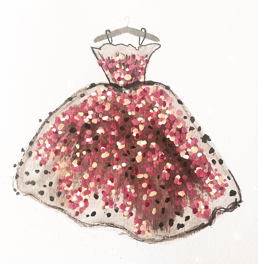 Greeting Card Christmas Party Dress