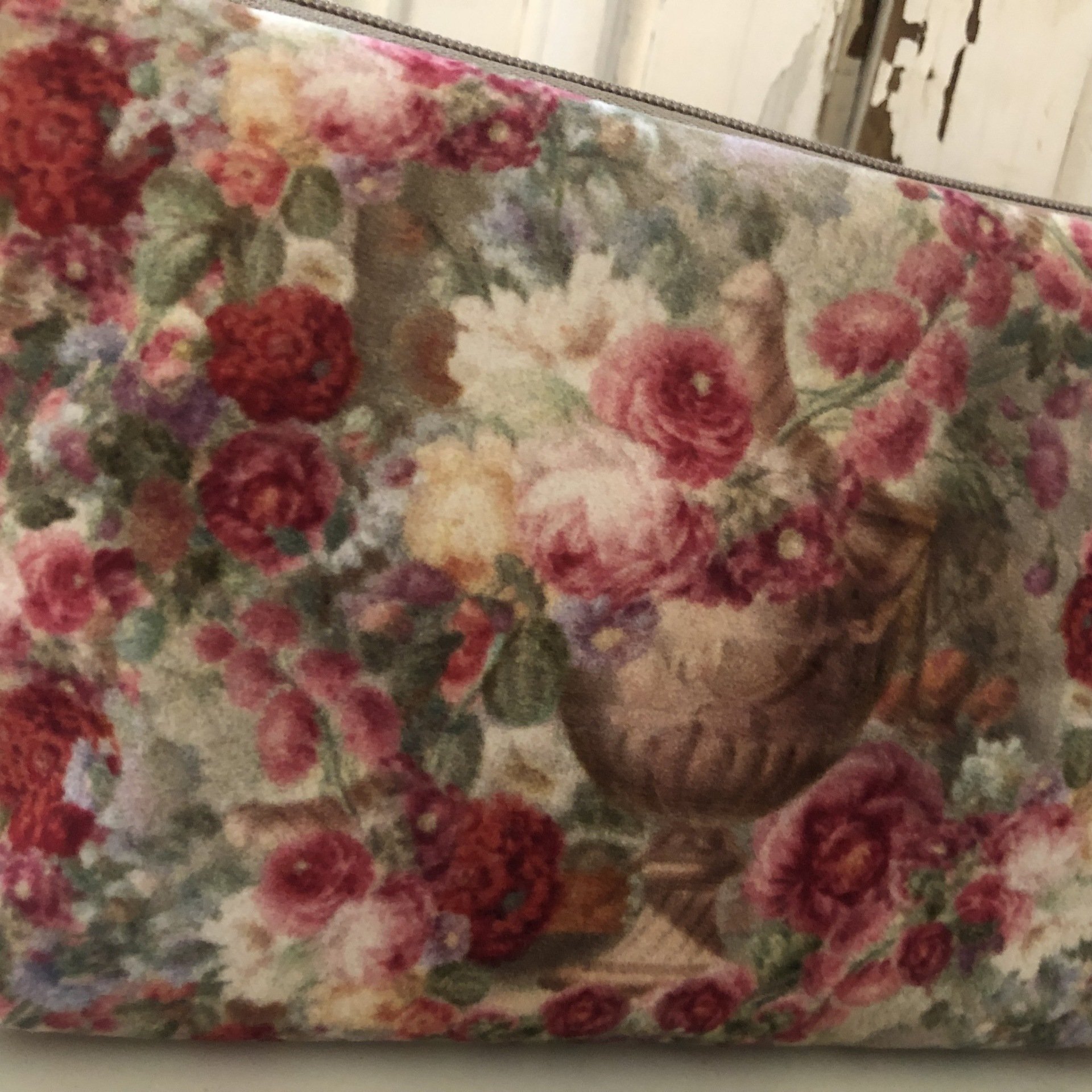 Velvet Cosmetics Bag Pink Roses