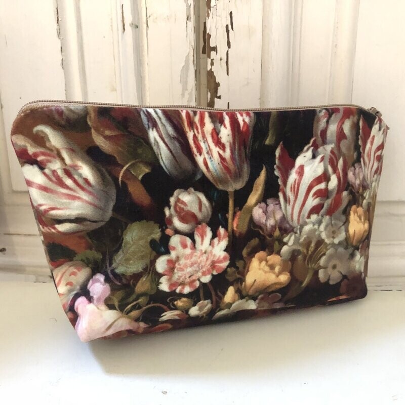 Velvet Cosmetics Bag Tulips