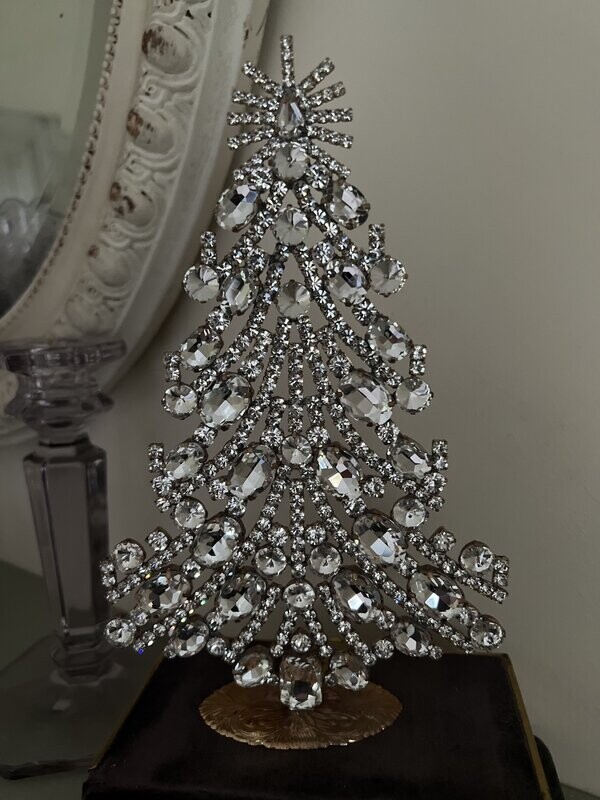 Handmade Glass Christmas Tree Tall Clear Design