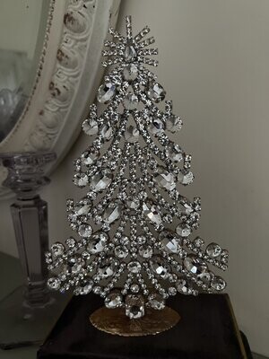 Handmade Glass Christmas Tree Tall Clear Design