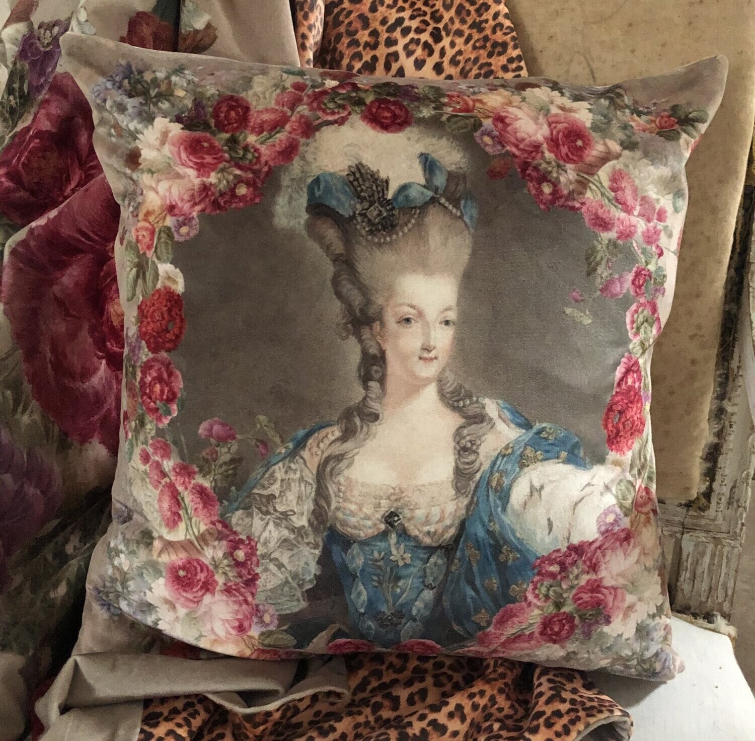 Velvet Cushion Extra Large Size Marie Antoinette