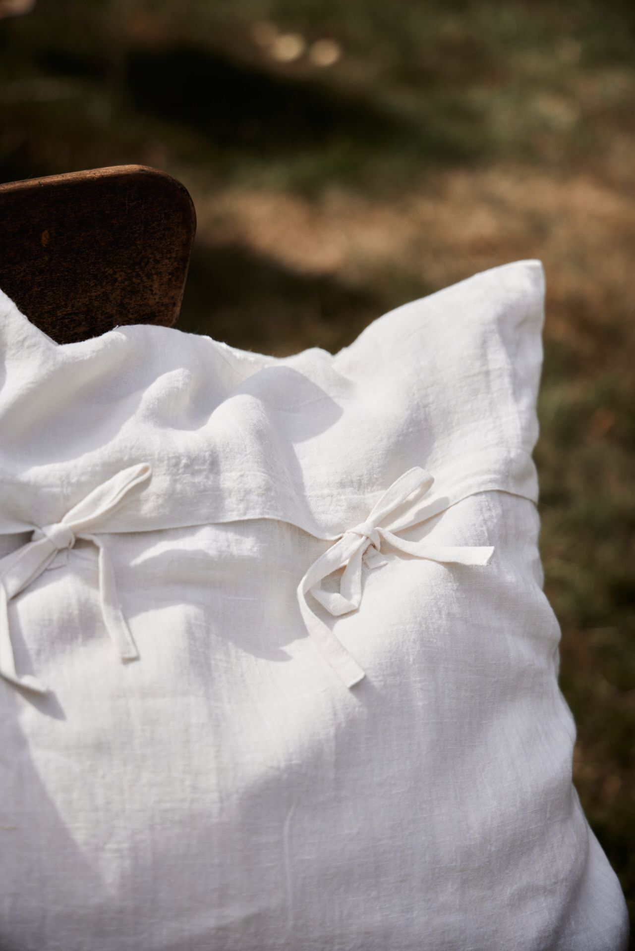 Femme Facon Linen Rose Embroidered Cushion Rectangle