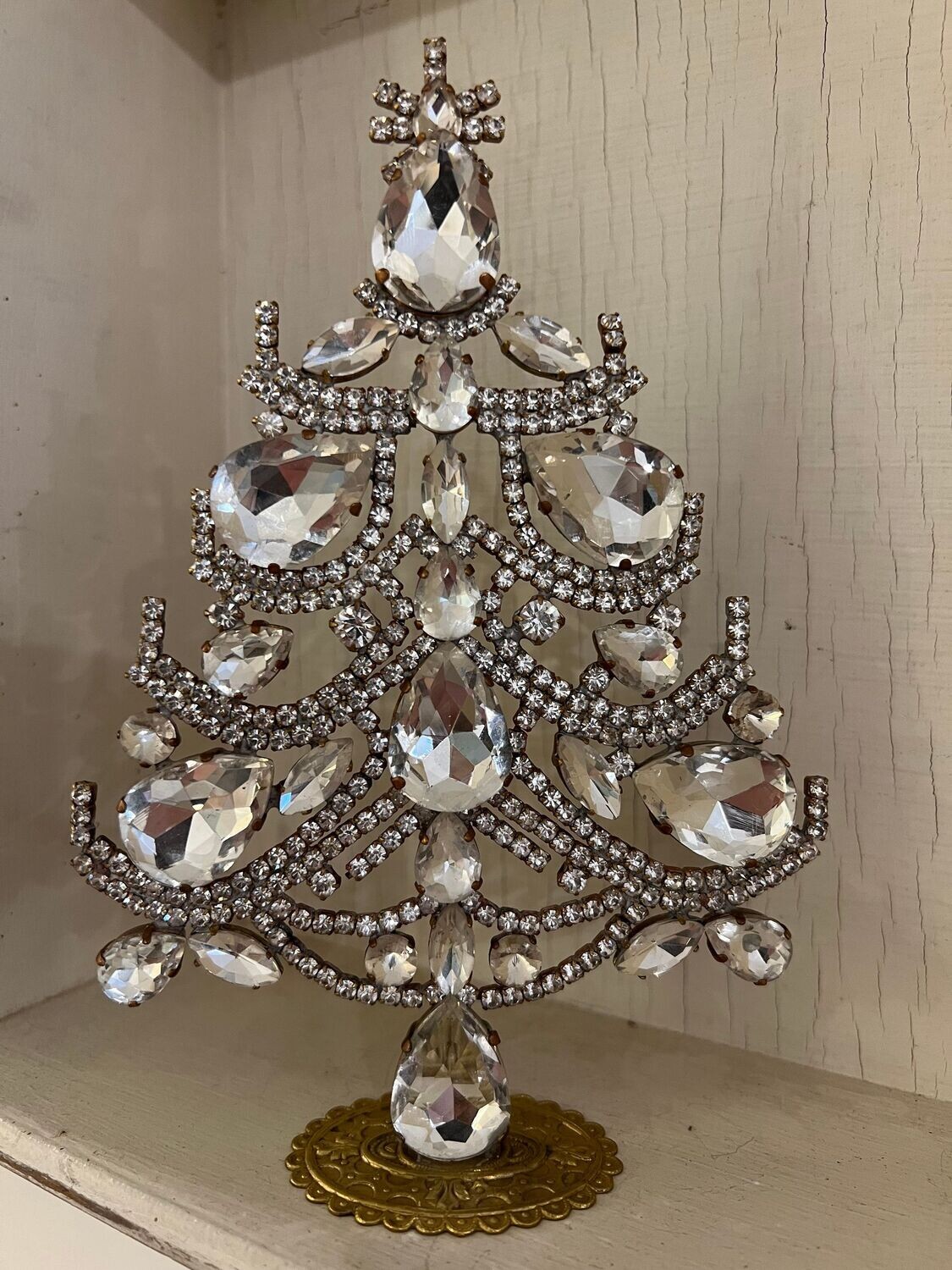 Handmade Glass Christmas Tree Clear Crystal