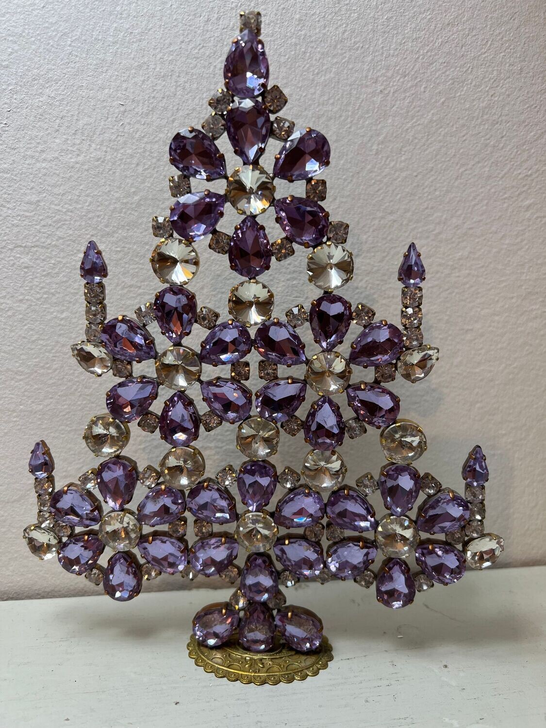 Handmade Glass Christmas Tree Large Pale Lilac