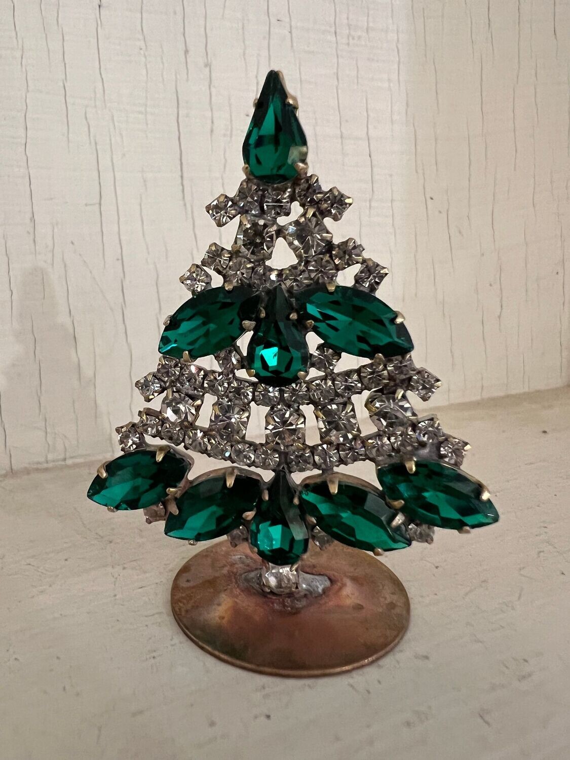 Handmade Tiny Glass Christmas Tree Emerald