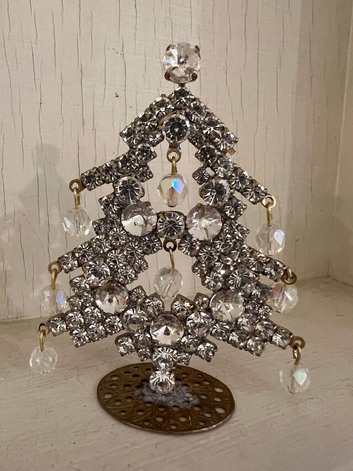 Handmade Glass Small Christmas Tree Clear with Baubles