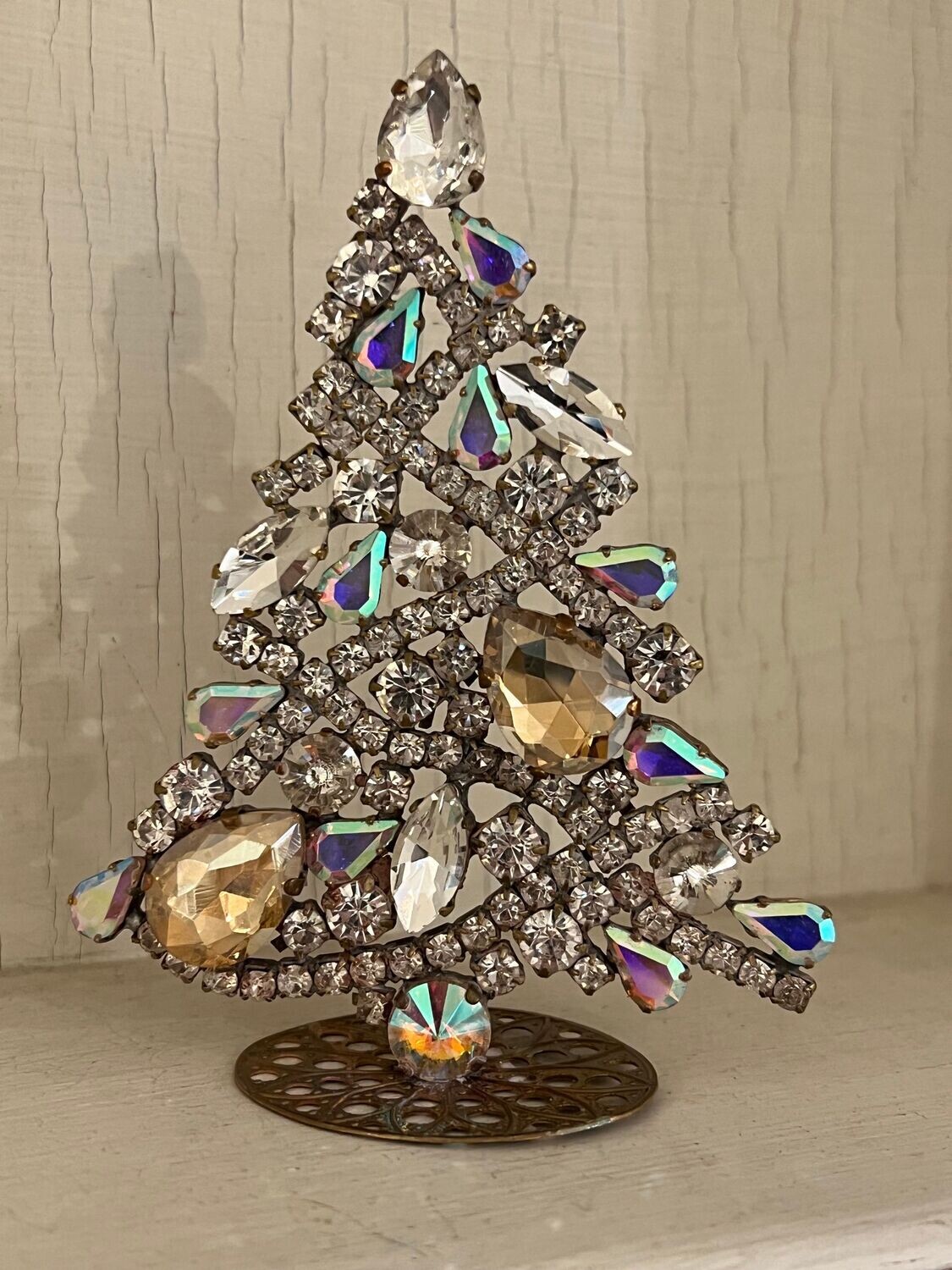 Handmade Glass Christmas Tree Asymmetric Aurora Borealis