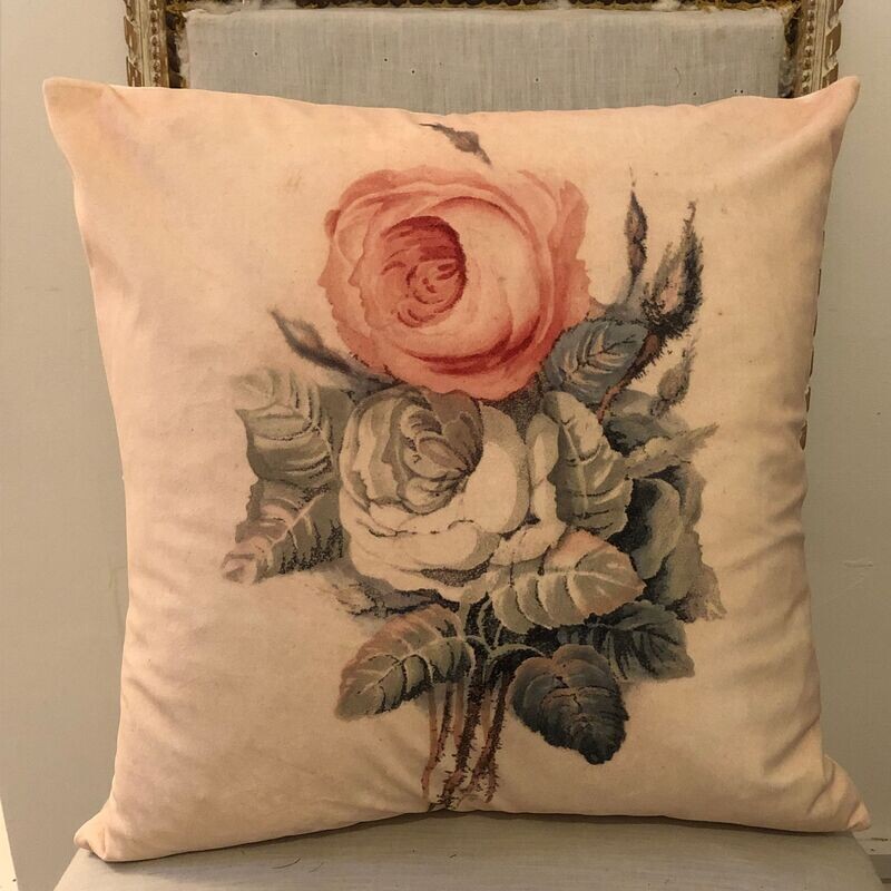 Velvet Square Cushion Double Rose