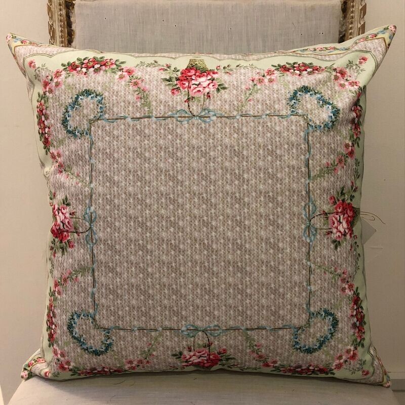 Velvet Square Cushion French Wallpaper
