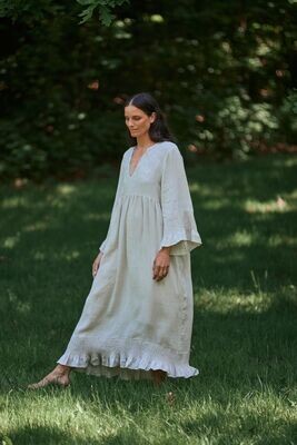Femme Facon Linen Maxi Dress Natural