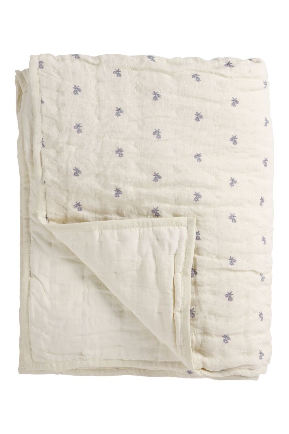 Femme Facon Linen Lily Sage Quilted Throw