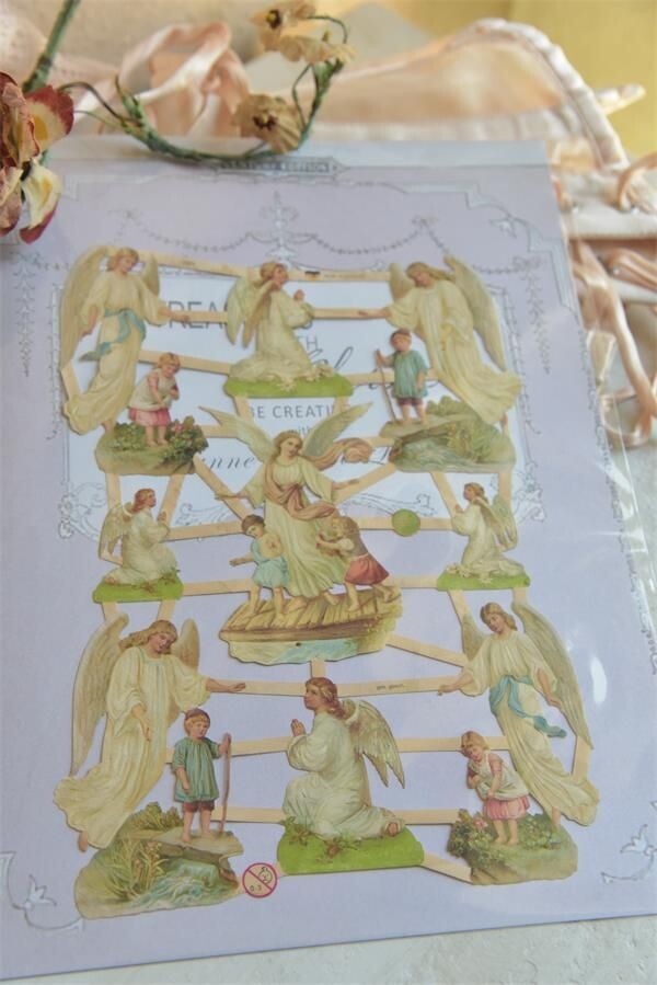 Sheet of Decoupage Images Winged Angels