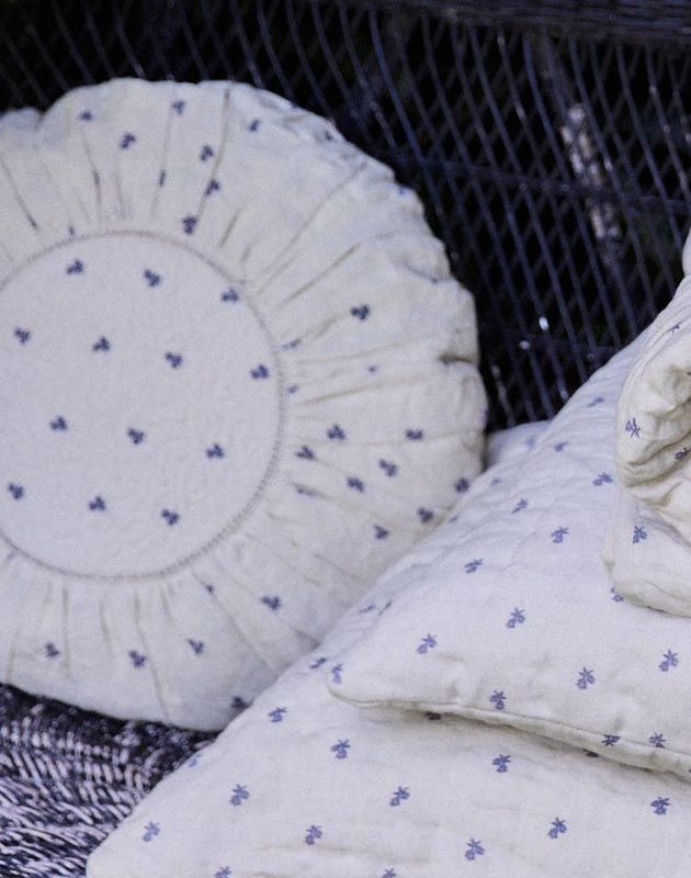 Femme Facon Linen Lily Rose Round Cushion