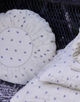 Femme Facon Linen Lily Rose Round Cushion