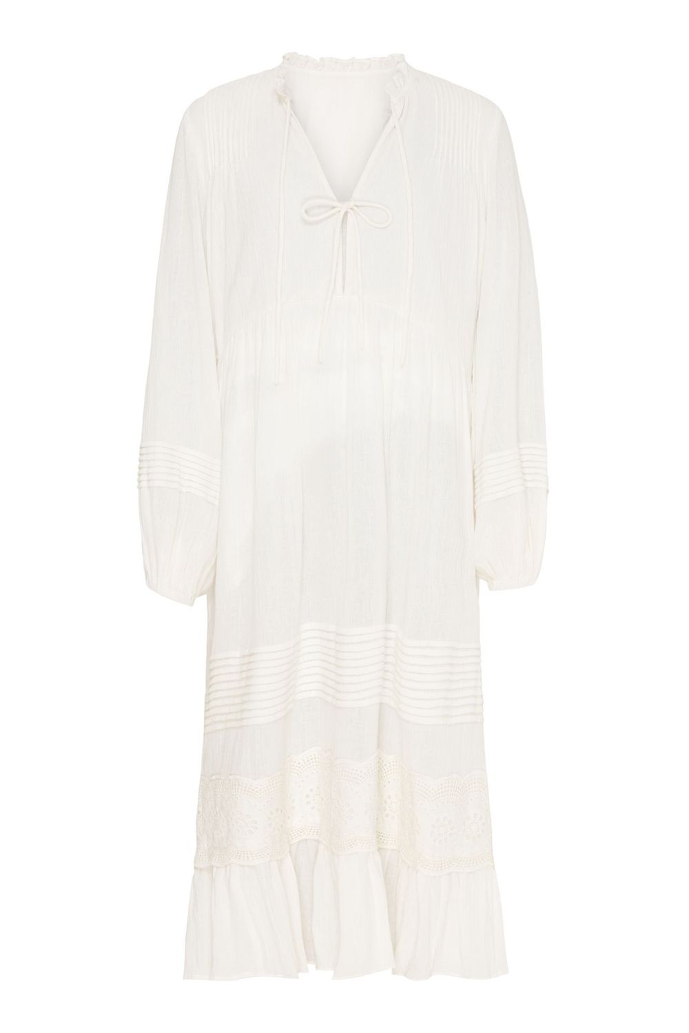 Femme Facon Mary Long Sleeve Cotton Maxi Dress White