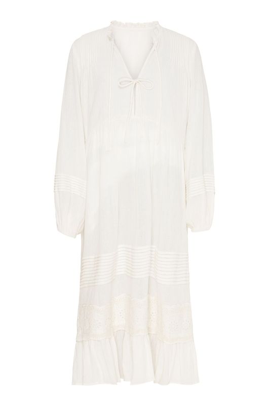 Femme Facon Mary Long Sleeve Cotton Maxi Dress White