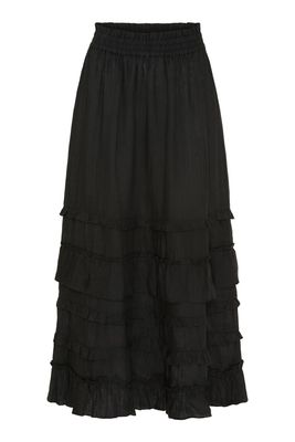 Femme Facon Flora Black Organic Linen Long Skirt