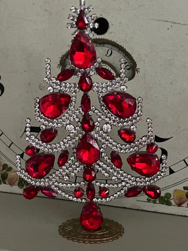 Handmade Glass Christmas Red & Clear