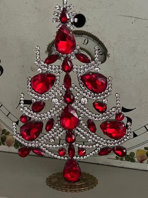 Handmade Glass Christmas Red & Clear