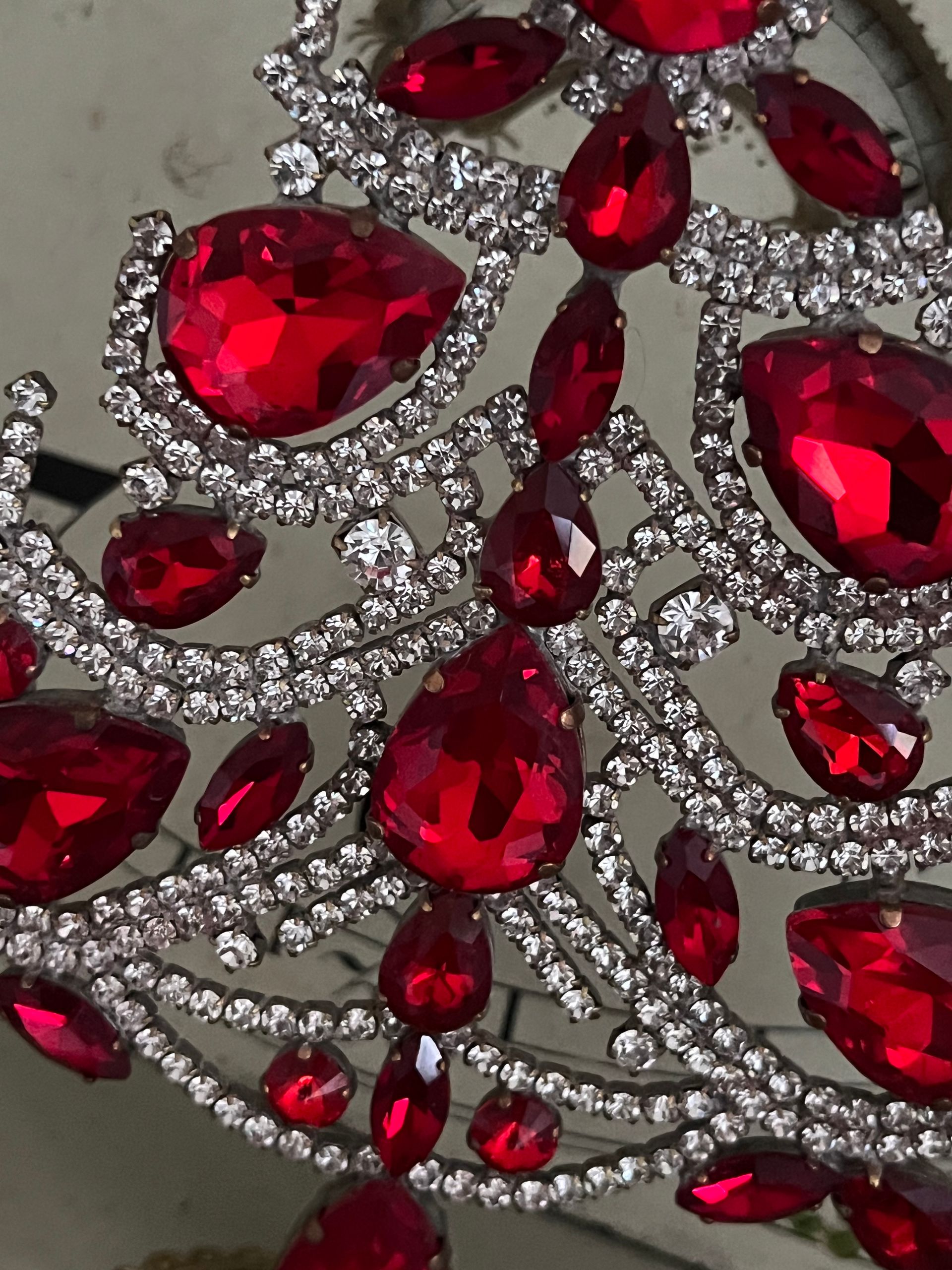 Handmade Glass Christmas Red & Clear