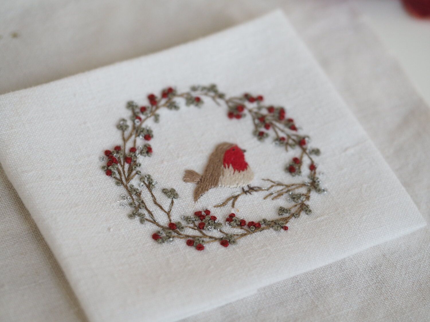 Robin Wreath Mini Embroidery Kit