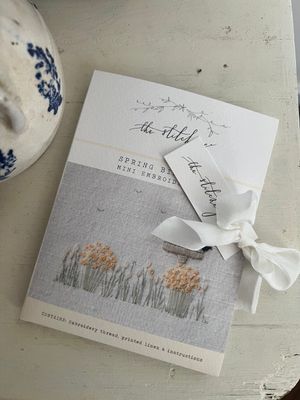 Spring Bird Bath  Mini Embroidery Kit