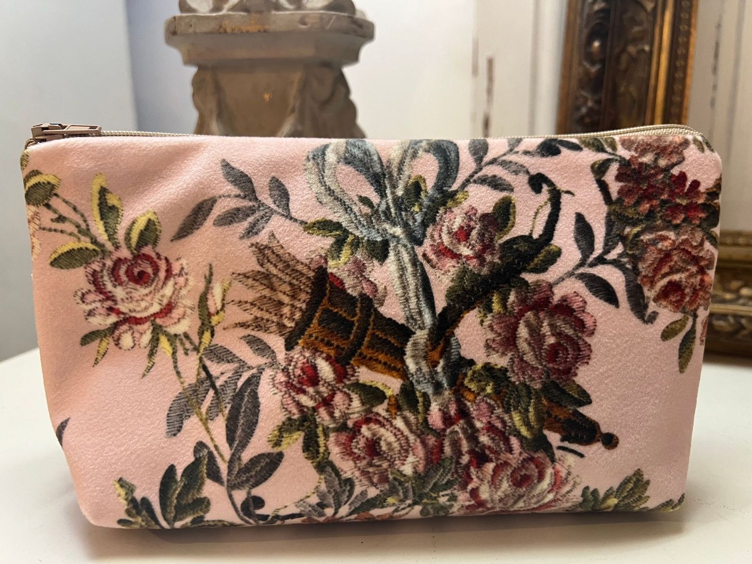 Velvet Cosmetics Bag Pink Tapestry