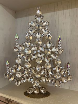 Handmade Glass Christmas Tree Large Clear Crystal Handmade Glass Christmas Tree Large Clear Crystal