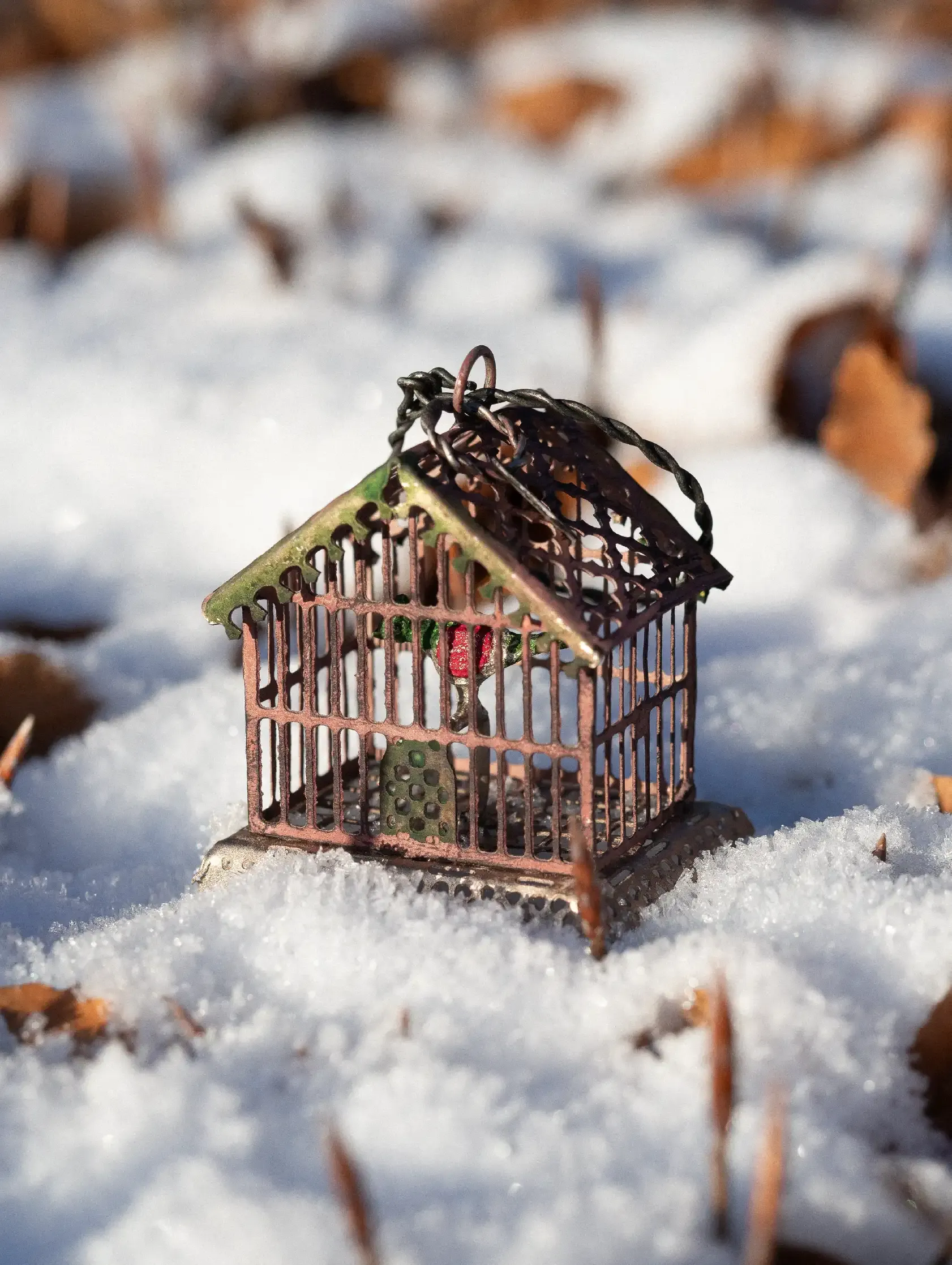 Hand Crafted Metal Birdcage Ornament