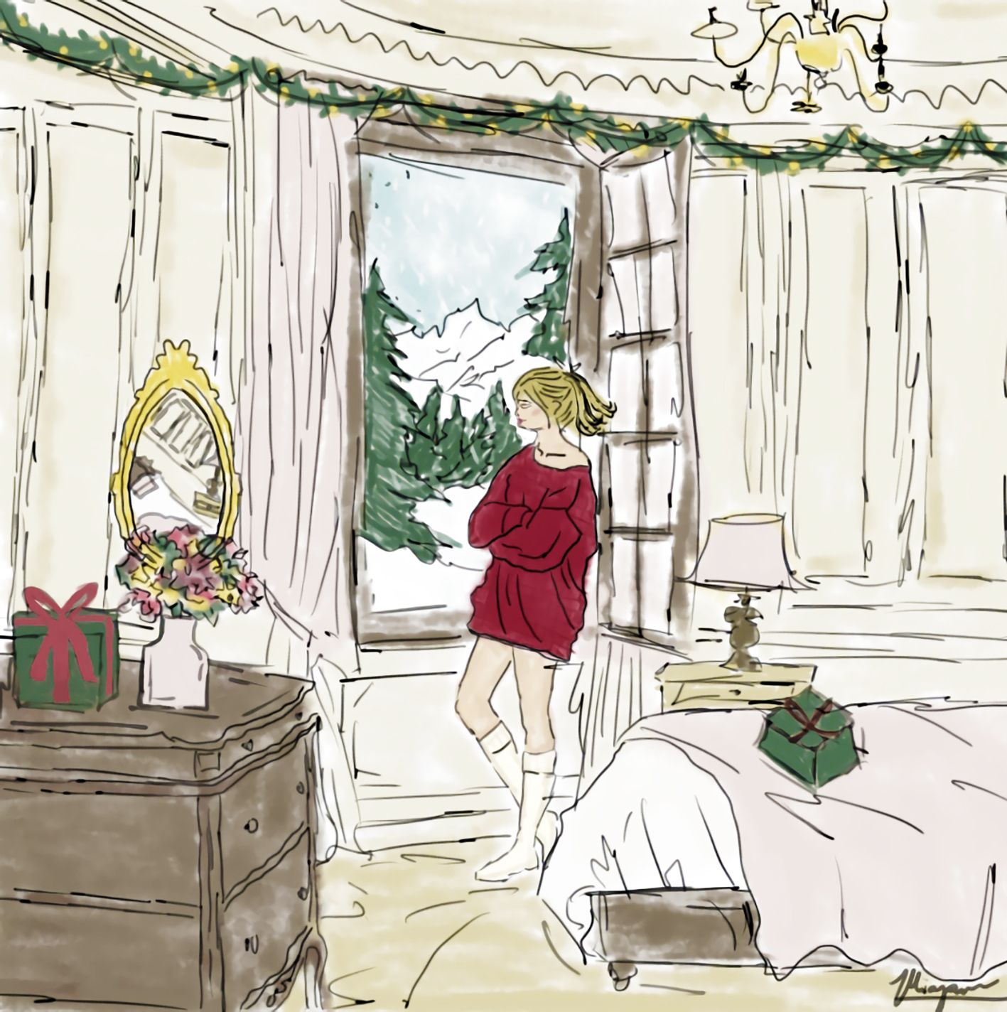 Greeting Card Christmas Morning