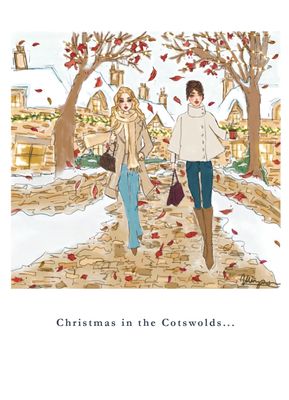 Greeting Card Christmas Cotswolds Snowy Walk Greeting Card Christmas Cotswolds Snowy Walk