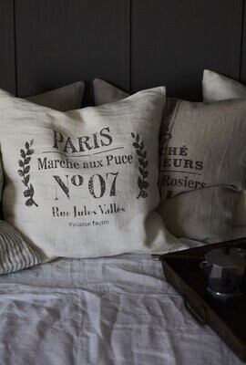 Anne-Mi  Linen Printed 'No.7' Cushion Cover Rectangle