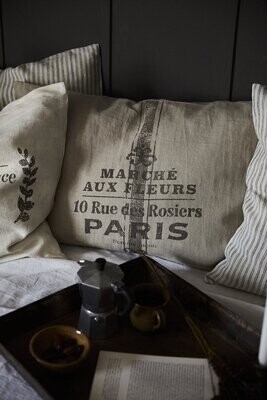 Anne-Mi  Linen Printed 'Marche' Cushion Rectangle