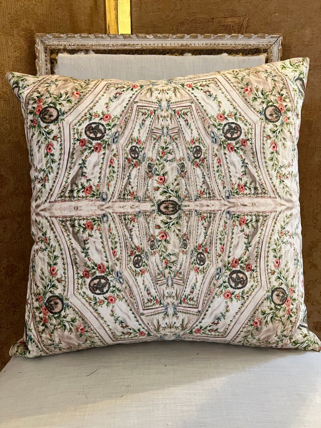 Velvet Square Cushion Georgian Waistcoat