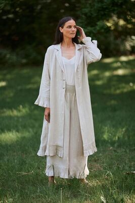 Anne-Mi Linen Maxi Coat Natural Anne-Mi Linen Maxi Coat Natural