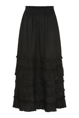 Anne-Mi  Flora Black Organic Linen Long Skirt
