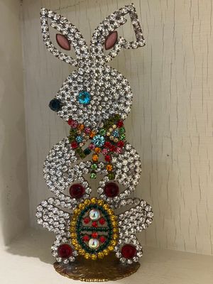 Handmade Crystal Easter Bunny Decoration B