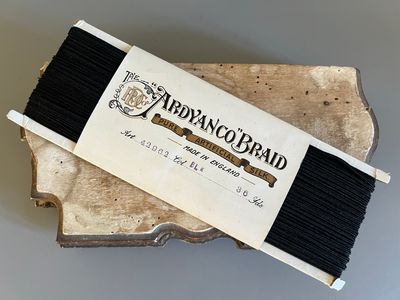 Early 20thc Black Artificial Silk Soutache Trim on Original Card