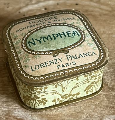 c.1920 Small Unused French Powder Box Nymphea