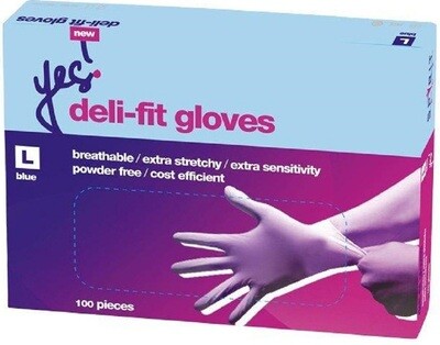 Deli Fit Blue Gloves Medium PF x100