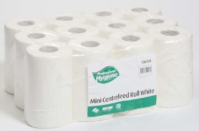 Mini Centrefeed Towel 2ply White 60m x12