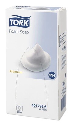 S34 Tork Non perfume Foam soap 6x800ml 4700