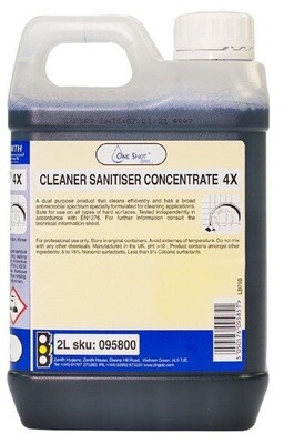 2L One shot Cleaner Sanitiser 4X